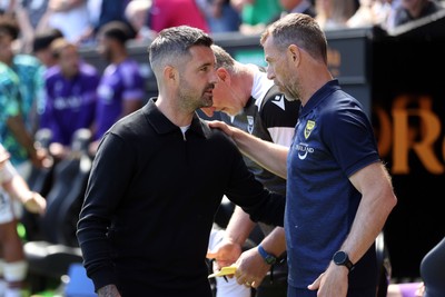 030525 - Swansea City v Oxford United - SkyBet Championship - Swansea City Manager Alan Sheehan and Oxford United Manager Gary Rowett 