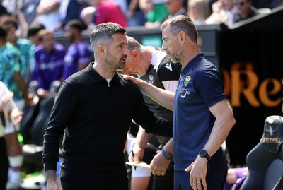 030525 - Swansea City v Oxford United - SkyBet Championship - Swansea City Manager Alan Sheehan and Oxford United Manager Gary Rowett 