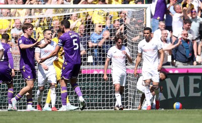 030525 - Swansea City v Oxford United - SkyBet Championship - Dejected Swansea after Michac Helik of Oxford United scores a goal