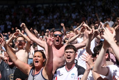030525 - Swansea City v Oxford United - SkyBet Championship - Swansea fans in the sunshine