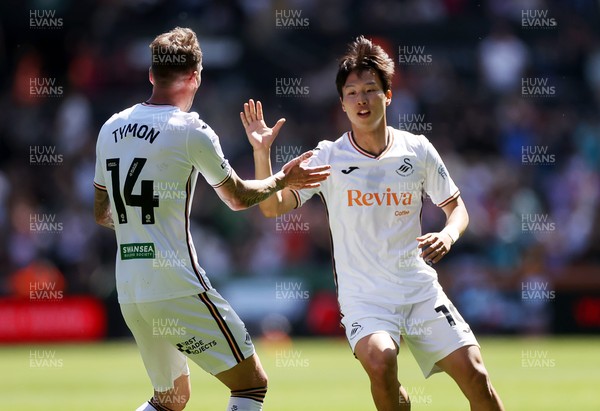 030525 - Swansea City v Oxford United - SkyBet Championship - Eom Ji-Sung of Swansea City celebrates scoring a goal