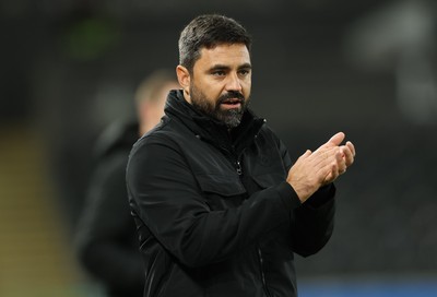 061225 - Swansea City v Oxford United, EFL Sky Bet Championship - Swansea City head coach Vitor Matos reacts during the match