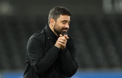 061225 - Swansea City v Oxford United, EFL Sky Bet Championship - Swansea City head coach Vitor Matos reacts during the match