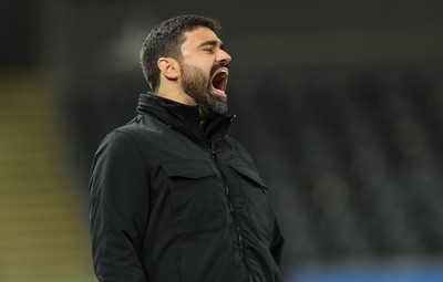 061225 - Swansea City v Oxford United, EFL Sky Bet Championship - Swansea City head coach Vitor Matos reacts during the match