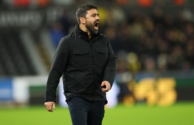 061225 - Swansea City v Oxford United, EFL Sky Bet Championship - Swansea City head coach Vitor Matos reacts during the match
