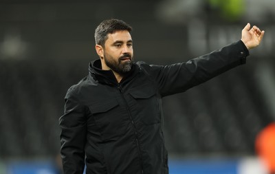 061225 - Swansea City v Oxford United, EFL Sky Bet Championship - Swansea City head coach Vitor Matos reacts during the match