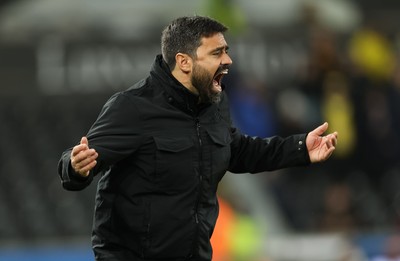 061225 - Swansea City v Oxford United, EFL Sky Bet Championship - Swansea City head coach Vitor Matos reacts during the match