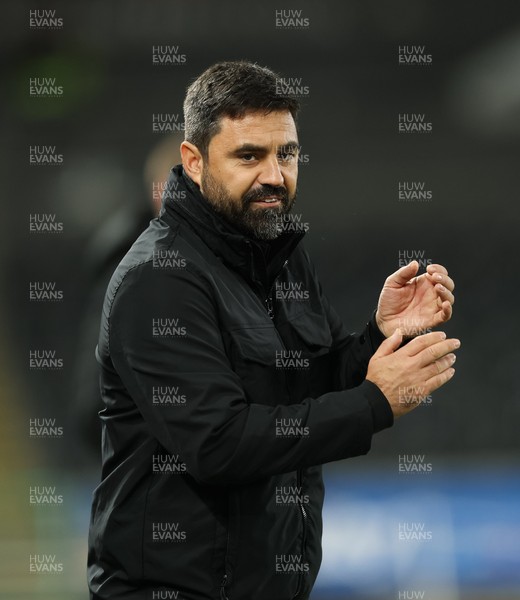 061225 - Swansea City v Oxford United, EFL Sky Bet Championship - Swansea City head coach Vitor Matos reacts during the match