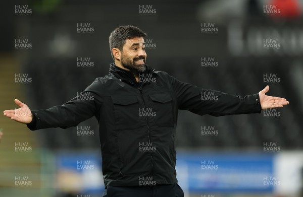 061225 - Swansea City v Oxford United, EFL Sky Bet Championship - Swansea City head coach Vitor Matos reacts during the match