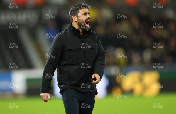 061225 - Swansea City v Oxford United, EFL Sky Bet Championship - Swansea City head coach Vitor Matos reacts during the match