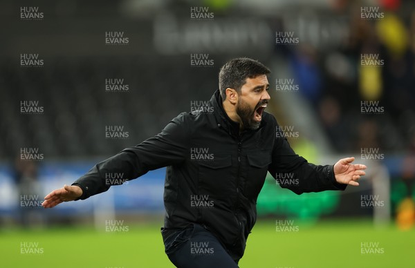 061225 - Swansea City v Oxford United, EFL Sky Bet Championship - Swansea City head coach Vitor Matos reacts during the match
