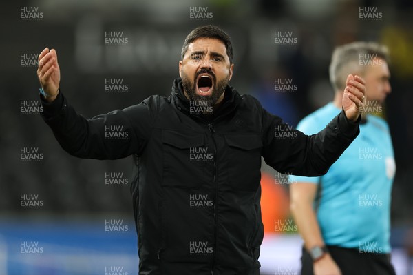061225 - Swansea City v Oxford United, EFL Sky Bet Championship - Swansea City head coach Vitor Matos reacts during the match