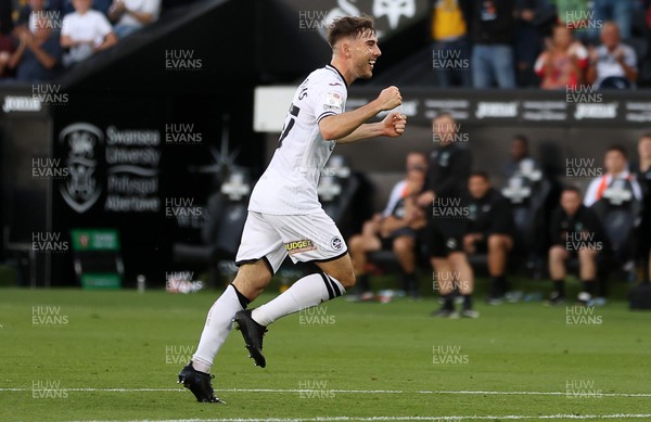 240821 - Swansea City v Plymouth Argyle - Carabao Cup - Daniel Williams of Swansea City celebrates scoring a goal
