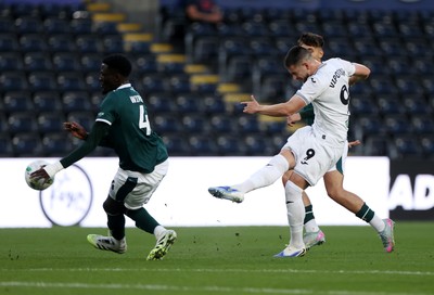 260825 - Swansea City v Plymouth Argyle - Carabao Cup - Zan Vipotnik of Swansea City scores a goal
