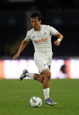260825 - Swansea City v Plymouth Argyle - Carabao Cup - Eom Ji-Sung of Swansea City 