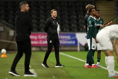 260825 - Swansea City v Plymouth Argyle - Carabao Cup - Plymouth Argyle Manager Tom Cleverley 
