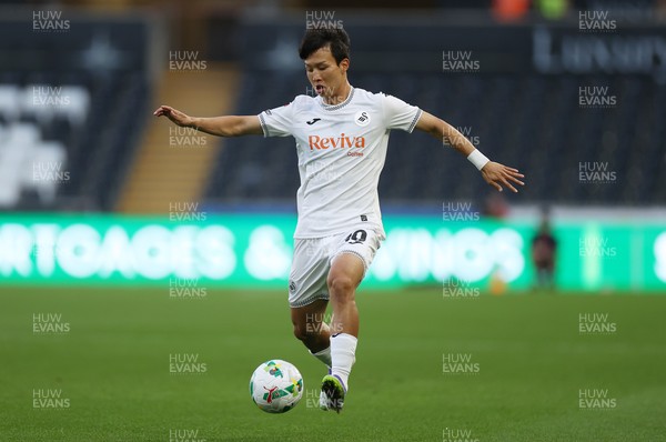 260825 - Swansea City v Plymouth Argyle - Carabao Cup - Eom Ji-Sung of Swansea City 