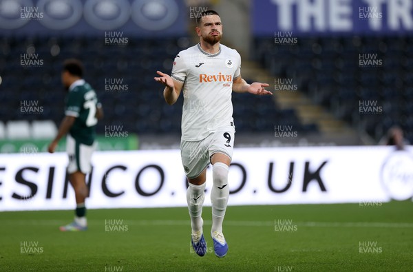 260825 - Swansea City v Plymouth Argyle - Carabao Cup - Zan Vipotnik of Swansea City celebrates scoring a goal