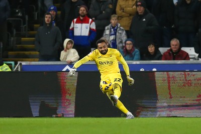 091225 - Swansea City v Portsmouth - Sky Bet Championship - Lawrence Vigouroux of Swansea City clears