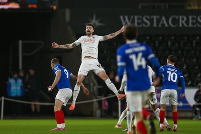 091225 - Swansea City v Portsmouth - Sky Bet Championship - Cameron Burgess of Swansea City