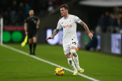 091225 - Swansea City v Portsmouth - Sky Bet Championship - Josh Tymon of Swansea City