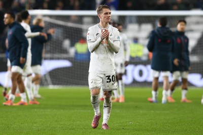 091225 - Swansea City v Portsmouth - Sky Bet Championship - Ethan Galbraith of Swansea City at full time