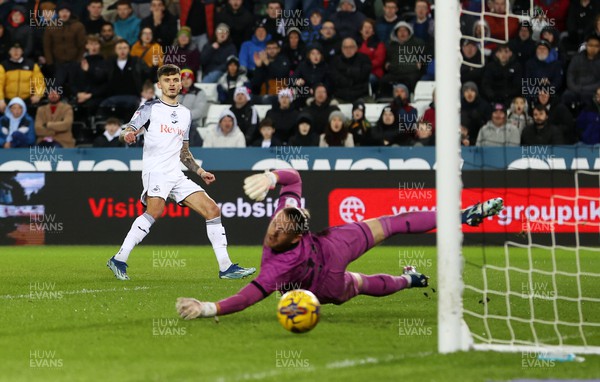 221223 - Swansea City v Preston North End - SkyBet Championship - Jamie Paterson of Swansea City scores a goal