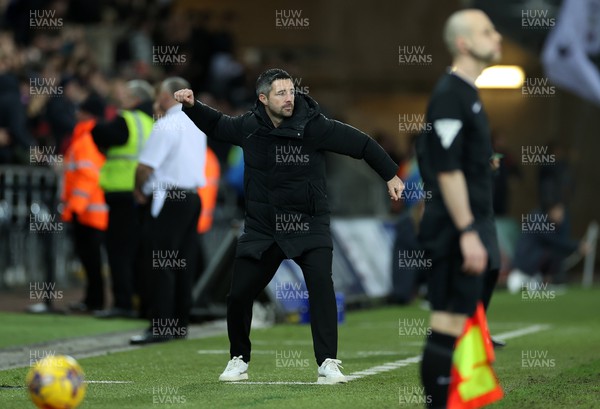 221223 - Swansea City v Preston North End - SkyBet Championship - Swansea City Care Taker Manager Alan Sheehan celebrates their second goal