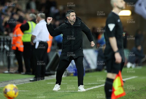 221223 - Swansea City v Preston North End - SkyBet Championship - Swansea City Care Taker Manager Alan Sheehan celebrates their second goal