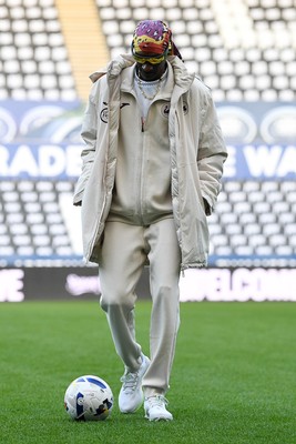 240226 - Swansea City v Preston North End - Sky Bet Championship - Picture shows Swansea City Majority Shareholder Snoop Dogg on his visit to the SwanseaCom Stadium being taken on a tour of the pitch