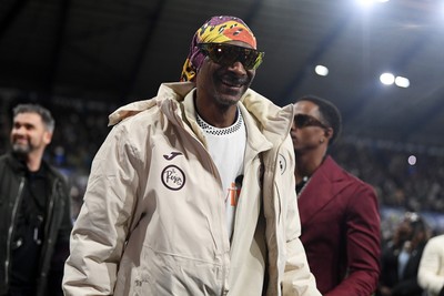 240226 - Swansea City v Preston North End - Sky Bet Championship - Snoop Dogg walks around the pitch before the game