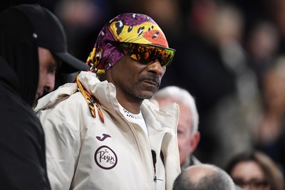 240226 - Swansea City v Preston North End - Sky Bet Championship - Snoop Dogg at half time