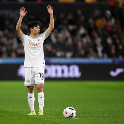 240226 - Swansea City v Preston North End - Sky Bet Championship - Eom Ji-Sung of Swansea City