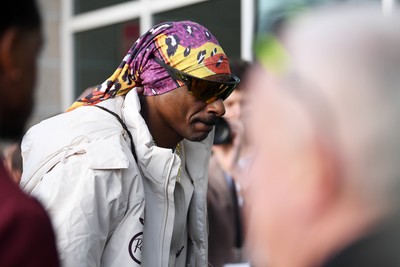 240226 - Swansea City v Preston North End - Sky Bet Championship - Picture shows Swansea City Majority Shareholder Snoop Dogg arriving at the Swanseacom Stadium