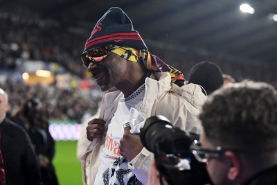 240226 - Swansea City v Preston North End - Sky Bet Championship - Snoop Dogg walks around the pitch before the game