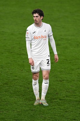 240226 - Swansea City v Preston North End - Sky Bet Championship - Josh Key of Swansea City