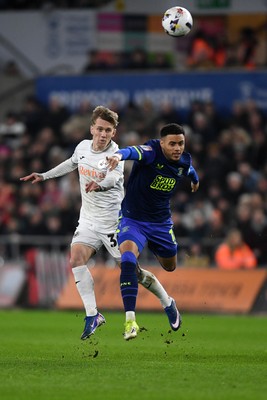 240226 - Swansea City v Preston North End - Sky Bet Championship - Ethan Galbraith of Swansea City