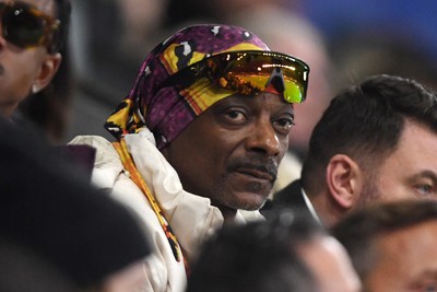 240226 - Swansea City v Preston North End - Sky Bet Championship - Snoop Dogg watches the game