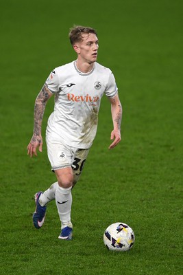 240226 - Swansea City v Preston North End - Sky Bet Championship - Ethan Galbraith of Swansea City
