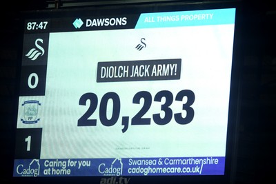 240226 - Swansea City v Preston North End - Sky Bet Championship - A record attendance at the Swanseacom Stadium