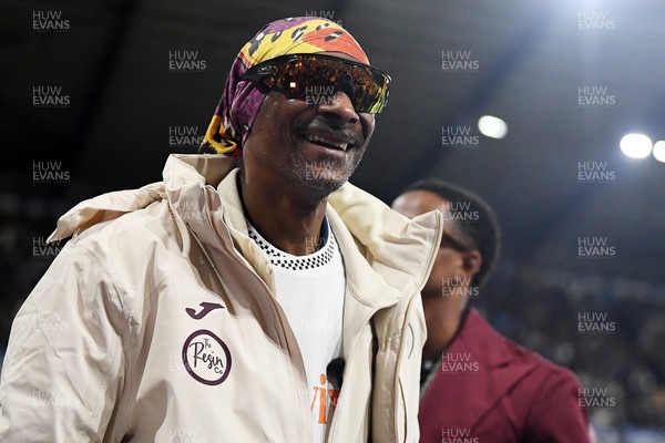 240226 - Swansea City v Preston North End - Sky Bet Championship - Snoop Dogg walks around the pitch before the game