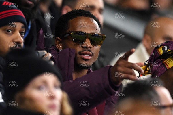240226 - Swansea City v Preston North End - Sky Bet Championship - Snoop Dogg’s Son, Cordell Broadus watches the game