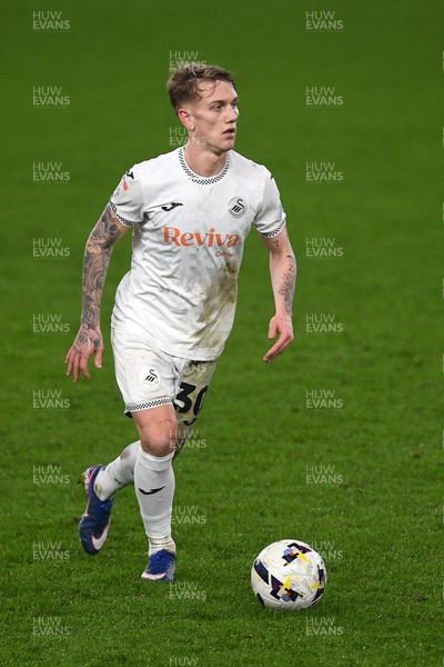 240226 - Swansea City v Preston North End - Sky Bet Championship - Ethan Galbraith of Swansea City