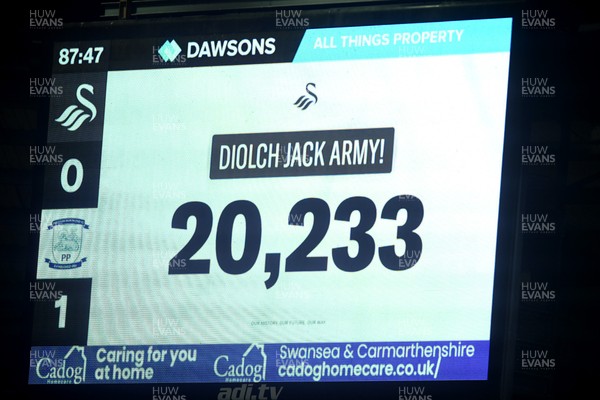 240226 - Swansea City v Preston North End - Sky Bet Championship - A record attendance at the Swanseacom Stadium