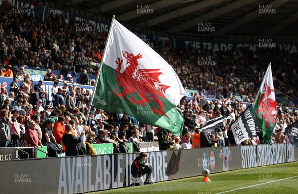 010424 - Swansea City v Queens Park Rangers - SkyBet Championship - The Welsh flag flies high at the stadium