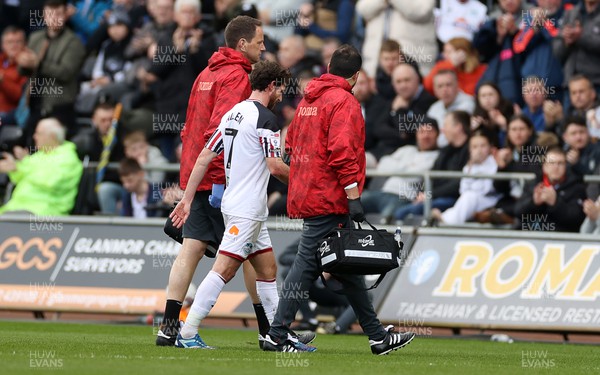 010424 - Swansea City v Queens Park Rangers - SkyBet Championship - Joe Allen of Swansea leaves the field injured