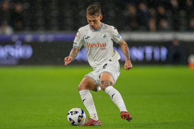 221025 - Swansea City v Queens Park Rangers - Sky Bet Championship - Ethan Galbraith of Swansea City