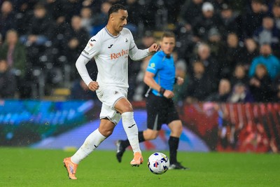 221025 - Swansea City v Queens Park Rangers - Sky Bet Championship - Adam Idah of Swansea City 