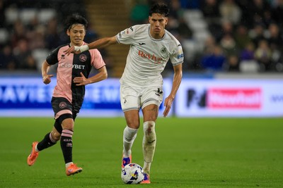 221025 - Swansea City v Queens Park Rangers - Sky Bet Championship - Marko Stamenic of Swansea City