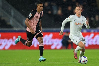 221025 - Swansea City v Queens Park Rangers - Sky Bet Championship - Ethan Galbraith of Swansea City